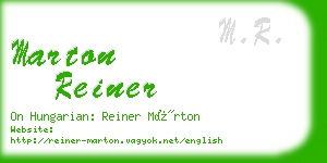 marton reiner business card